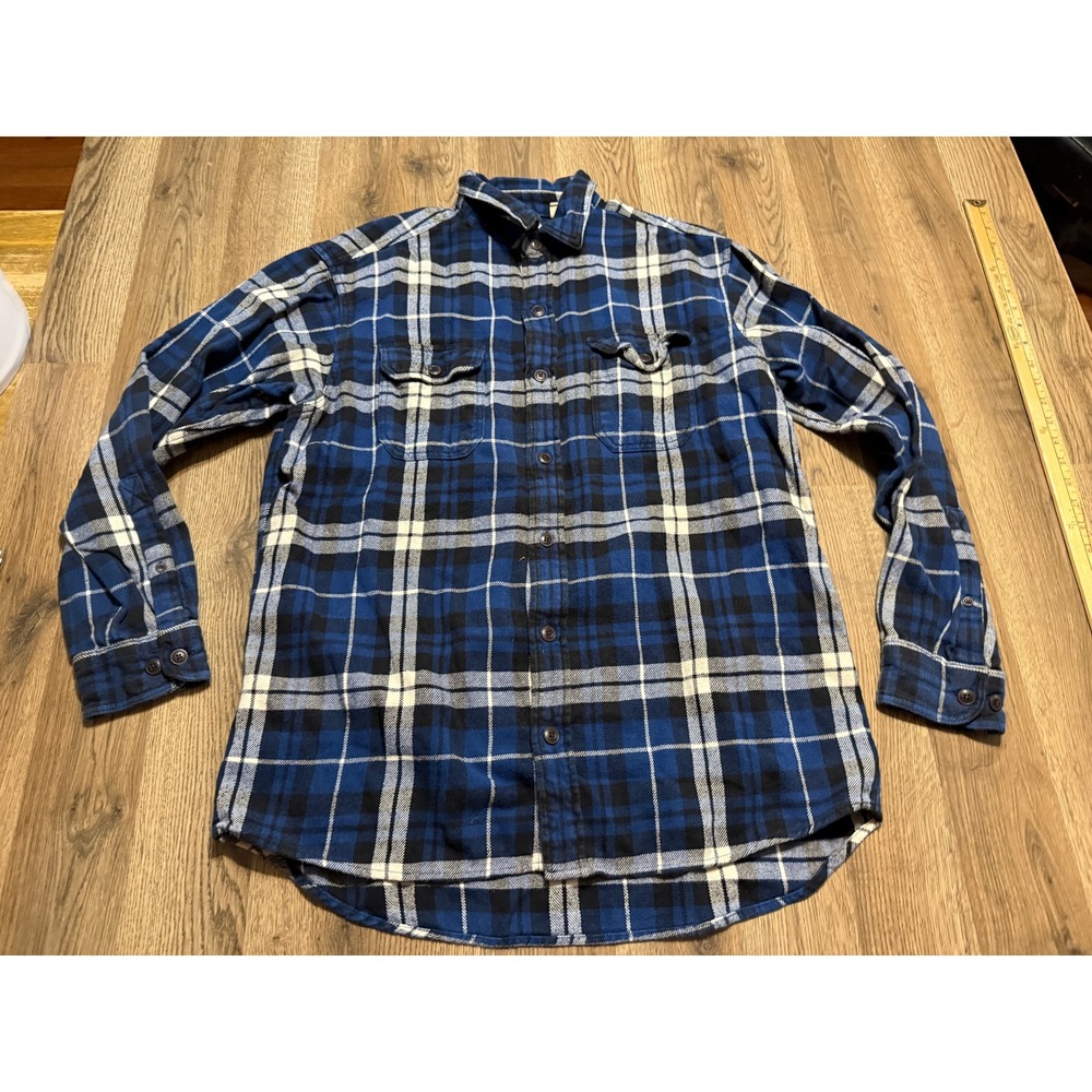 RedHead Shirt Mens Size L Blue Plaid Flannel Long Sleeve Button Down